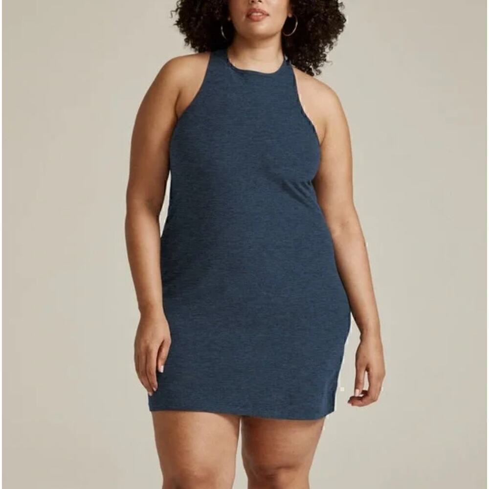 Beyond Yoga Spacedye Under Lock & Key Dress Women's Built in Bra Blue Size 2X